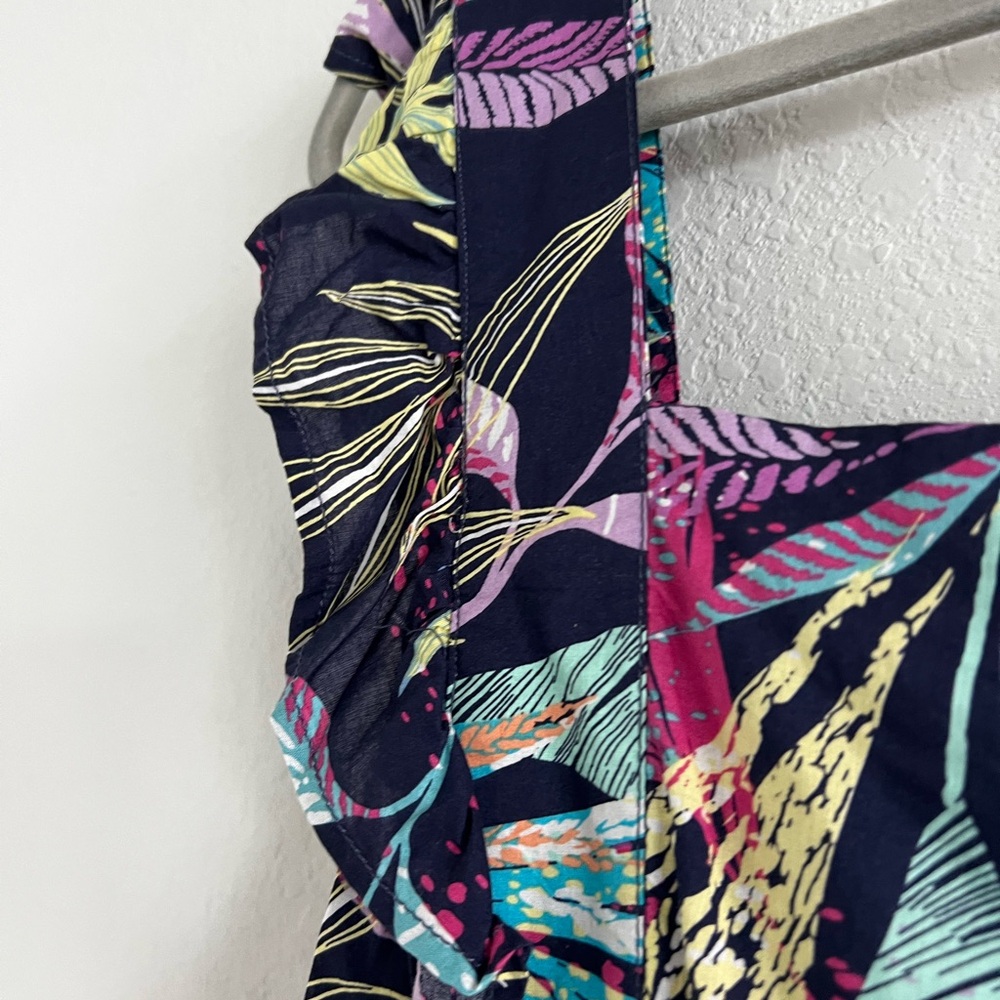 Multicolor Leaf Pattern Dress - Picture 4 of 7